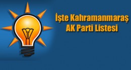 İşte Kahramanmaraş AK Parti Listesi