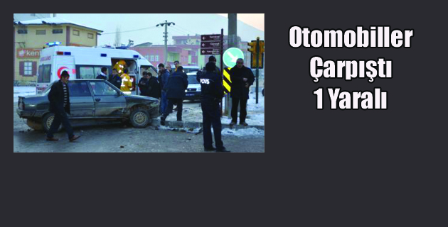 Otomobiller Çarpıştı 1 Yaralı