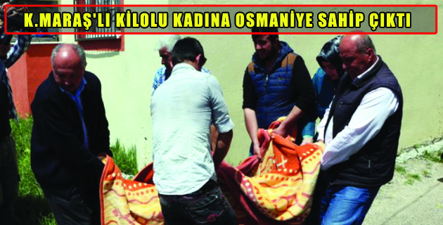 250 kiloluk kadın battaniyeyle taşındı