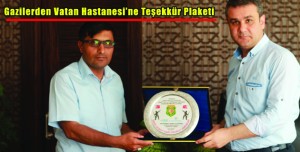 Gazilerden Vatan Hastanesi’ne Teşekkür Plaketi