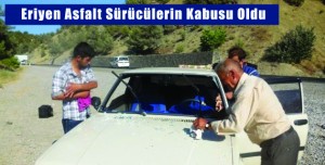 Eriyen Asfalt Sürücülerin Kabusu Oldu