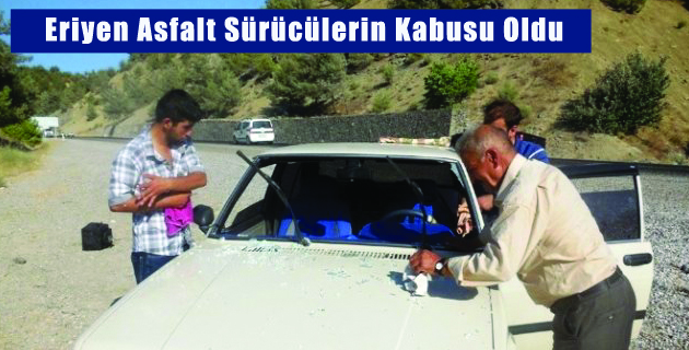 Eriyen Asfalt Sürücülerin Kabusu Oldu