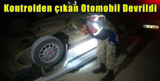 Kontrolden çıkan Otomobil Devrildi