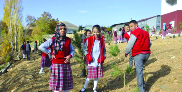 İmam Hatip Orta Okulu Öğrencileri Fidan Dikti.