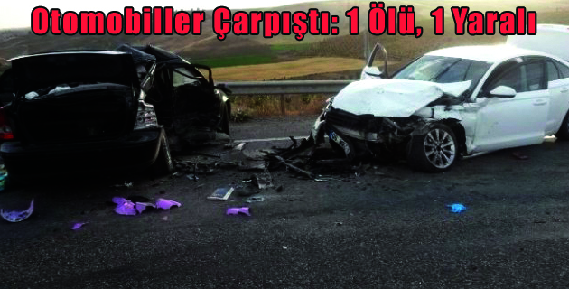 İki Otomobil Çarpıştı 1 Ölü 1 Yaralı