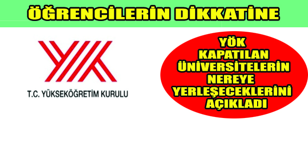 YÖK AÇIKLADI