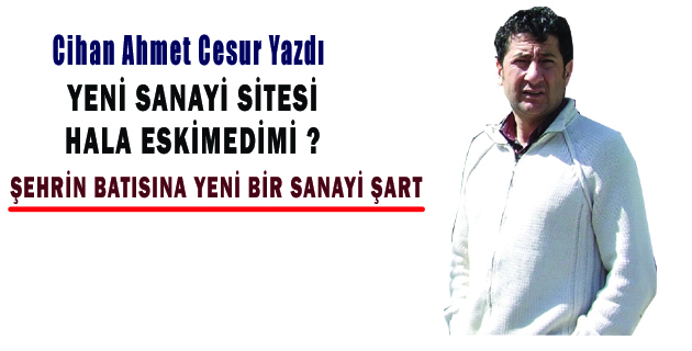 ŞEHRİN BATISINA YENİ BİR SANAYİ ŞART