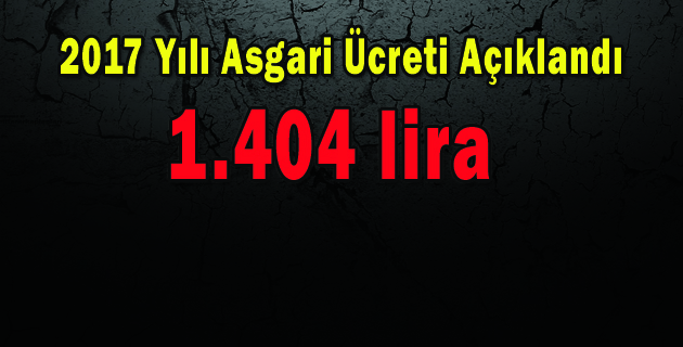 2017 Yılı Asgari Ücreti Açıklandı