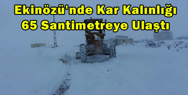 Ekinözü’nde Kar Kalınlığı 65 Santimetreye Ulaştı