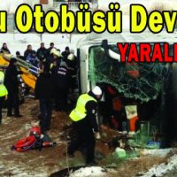 Yolcu Otobüsü Devrildi