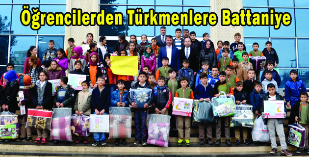 Öğrencilerden Türkmenlere Battaniye