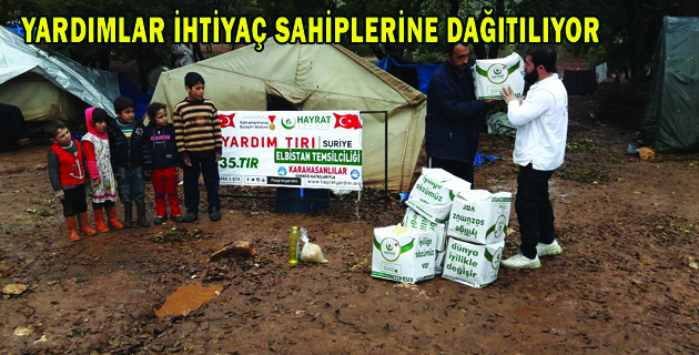 YARDIMLAR İHTİYAÇ SAHİPLERİNE DAĞITILIYOR