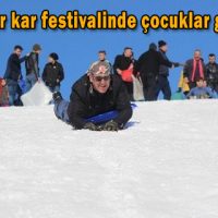 Vatandaşlar kar festivalinde çocuklar gibi eğlendi