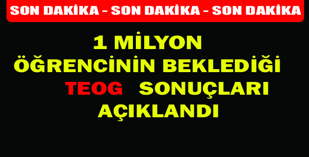TEOG SONUÇLARI AÇIKLANDI