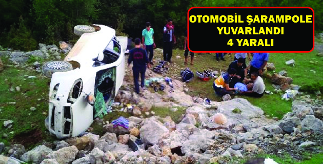 KAHRAMANMARAŞ’TA OTOMOBİL ŞARAMPOLE YUVARLANDI