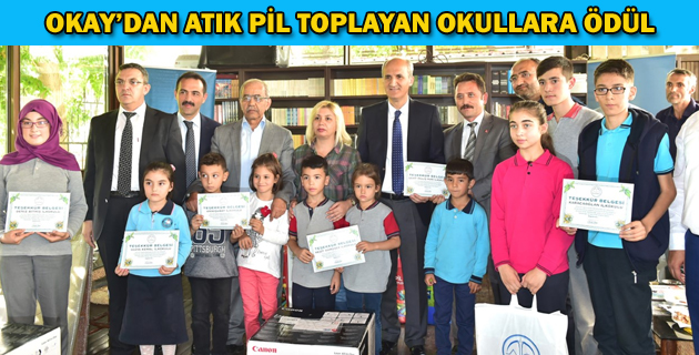 BAŞKAN OKAY’DAN ATIK PİL TOPLAYAN OKULLARA ÖDÜL