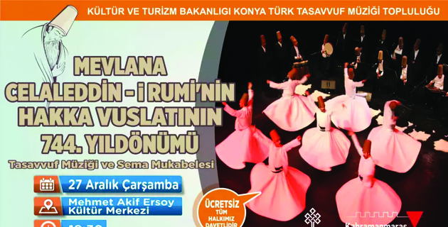 BÜYÜKŞEHİR’DEN MEVLANA PROGRAMI