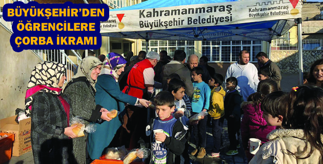 BÜYÜKŞEHİR’DEN ÖĞRENCİLERE ÇORBA İKRAMI