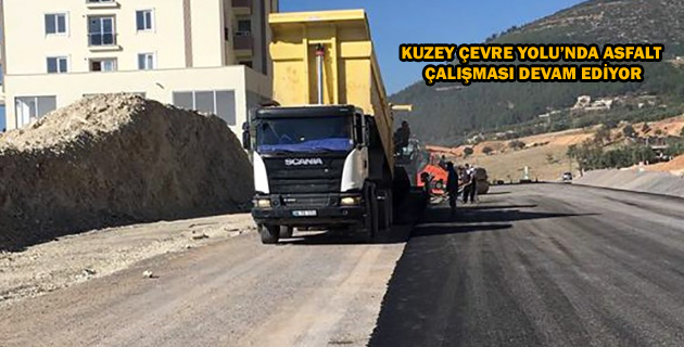 KUZEY ÇEVRE YOLU’NDA ASFALT ÇALIŞMASI DEVAM EDİYOR
