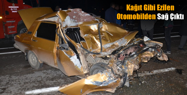 Kağıt Gibi Ezilen Otomobilden Sağ Çıktı
