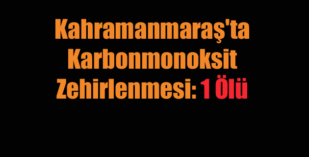 Kahramanmaraş’ta Karbonmonoksit Zehirlenmesi