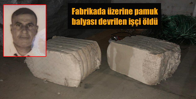 Fabrikada üzerine pamuk balyası devrilen işçi öldü
