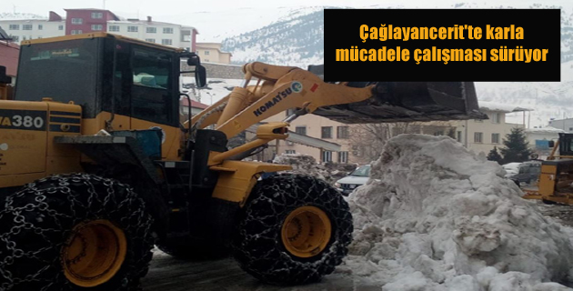Çağlayancerit’te karla mücadele çalışması sürüyor