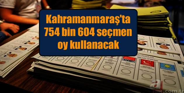 Kahramanmaraş’ta 754 bin 604 seçmen oy kullanacak