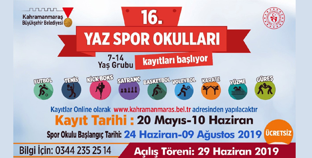 YAZ SPOR OKULU KAYITLARI BAŞLADI