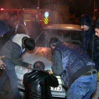 Kahramanmaraş’ta seyir halindeki otomobil yandı