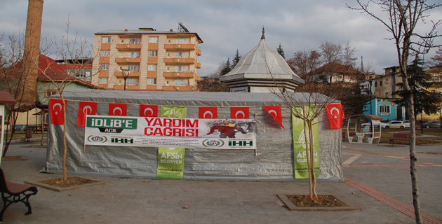 Afşin’de İdlib için yardım kampanyası başlatıldı