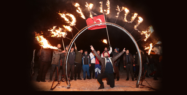 Yedikuyular Kayak Merkezi’nde 2020’yi karşıladılar