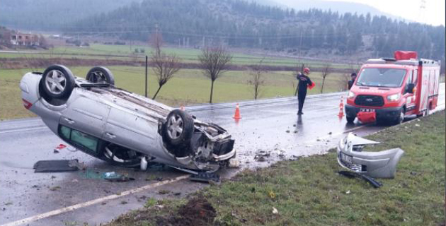 Kahramanmaraş’ta otomobil devrildi