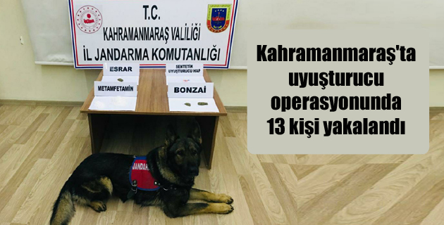 Kahramanmaraş’ta uyuşturucu operasyonunda 13 kişi yakalandı
