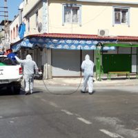 Cadde ve sokaklar dezenfekte ediliyor