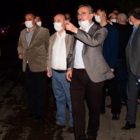 Güngör, yangın yerinde incelemelerde bulundu