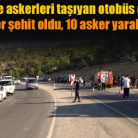 Mersin’de askerleri taşıyan otobüs devrildi