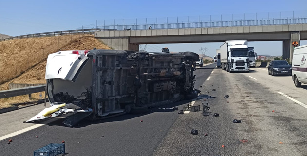 Kahramanmaraş’ta minibüs devrildi