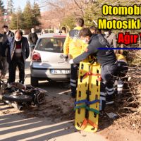 Otomobille Çarpışan Motosikletin Sürücüsü Ağır Yaralandı