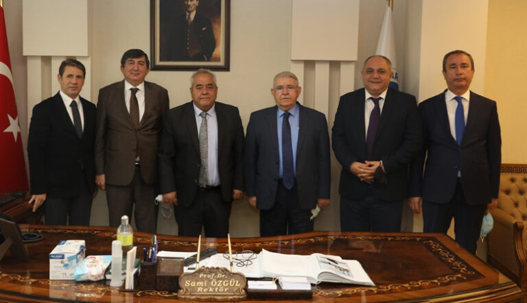 BÜYÜKELÇİ KÖK VE BAŞKAN MAHÇİÇEK, REKTÖR ÖZGÜL’Ü ZİYARET ETTİ