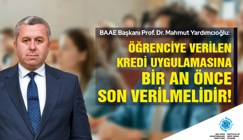 Yardımcıoğlu: Öğrenciye verilen kredi uygulamasına bir an önce son verilmelidir!