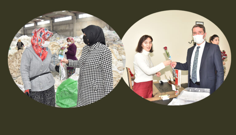 BAŞKAN OKUMUŞ VE EŞİ KADINLAR GÜNÜNÜ KUTLADI