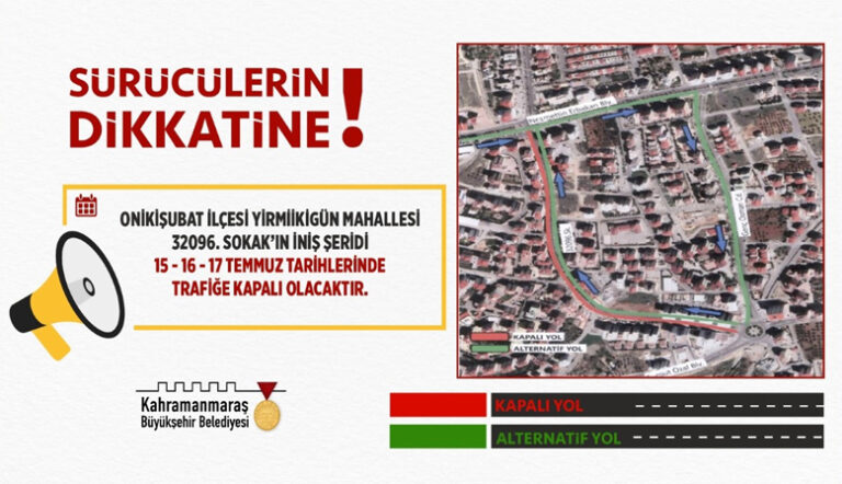 Kahramanmaraşlı Sürücülerin Dikkatine