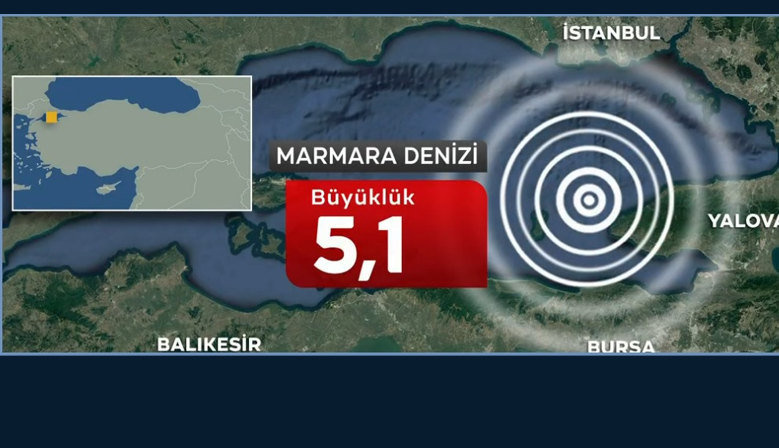 Marmara Denizi’nde 5,1 büyüklüğünde deprem