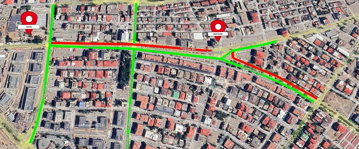 Kahramanmaraş’ta Trabzon Bulvarı 7 Ocak 2026 tarihine kadar trafiğe kapalı olacak