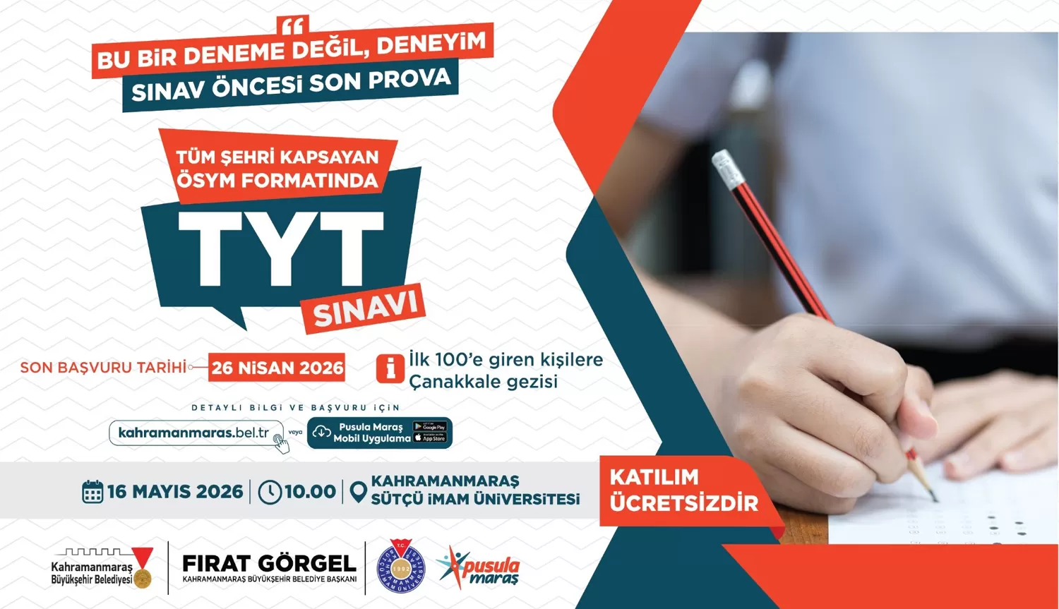 Üniversiteye Hazırlanan Gençlere Büyükşehir’den Ödüllü Deneme Sınavı