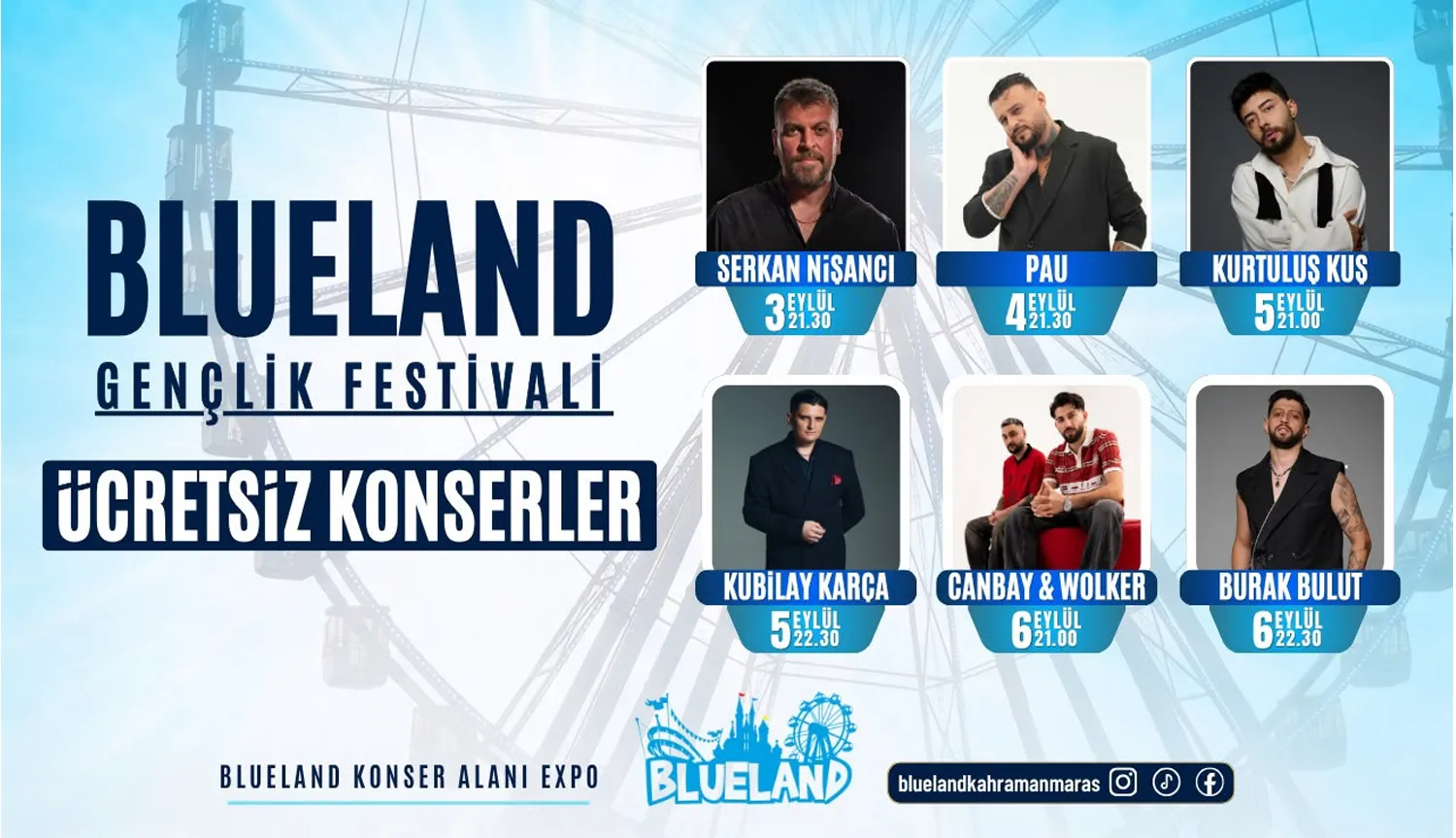 Kahramanmaraş Blueland’dan Gençlere Dört Gün Boyunca Ücretsiz Konser